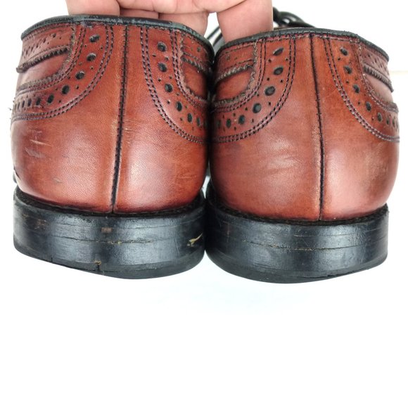 Allen Edmonds McAllister Wingtip Oxford Shoes Mens 10 D Dark Chili Leather 6208